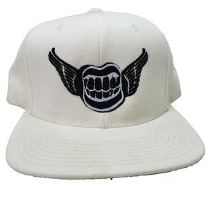 Vintage Snapback Trucker Hat Flying Mouth with wings Logo